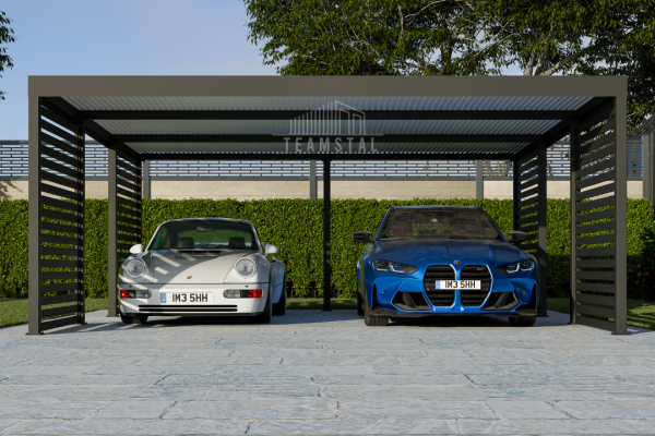 Ogłoszenie - CarPort PREMIUM - Wiata samochodowa 6x5,5 Antracyt Zabudowa - TS1033 - Kościerzyna - 18 600,00 zł