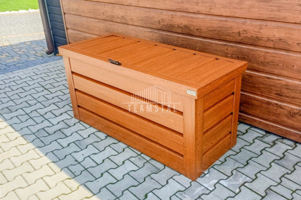 Ogłoszenie - Skrzynia ogrodowa metalowa kufer 120x50x70cm złoty dąb TS949 - Lubin - 1 850,00 zł