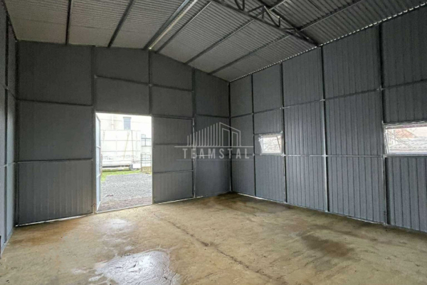 Ogłoszenie - Hala blaszana - Garaż blaszany 6x6m - Brama dwuskrzydłowa - 2x okno - drewnopodobny - dach dwuspadowy TS1021 - Września - 18 650,00 zł