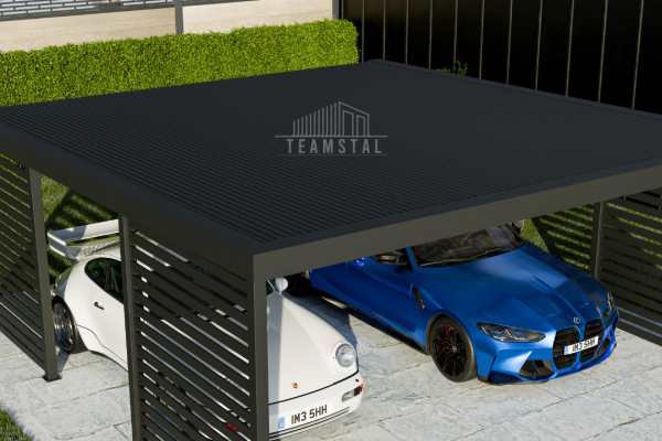 Ogłoszenie - CarPort PREMIUM - Wiata samochodowa 6x5,5 Antracyt Zabudowa - TS1033 - Kościerzyna - 18 600,00 zł