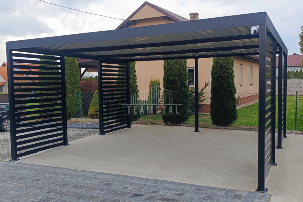 Ogłoszenie - CarPort PREMIUM - Wiata samochodowa 5x5 Antracyt - dodatkowa zabudowa TS1027 - Słupsk - 19 990,00 zł