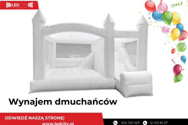 Ogłoszenie - Wynajem dmuchanego zamku dla dzieci - biały ze zjeżdżalnią - Nowy Sącz - 1,00 zł