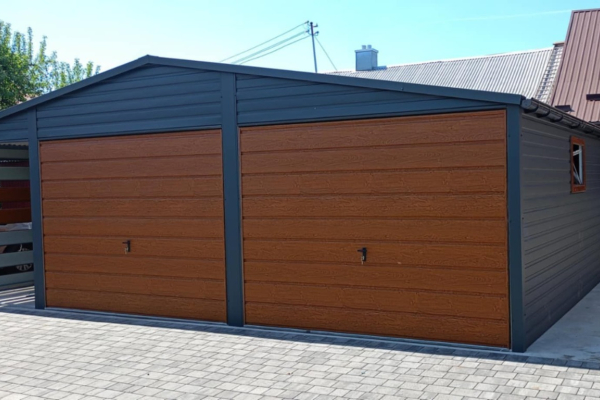 Ogłoszenie - Garaż Blaszany Wiata Panelowa 8x6 ciemny grafit + złoty dąb PREMIUM - Nowy Targ - 14 600,00 zł