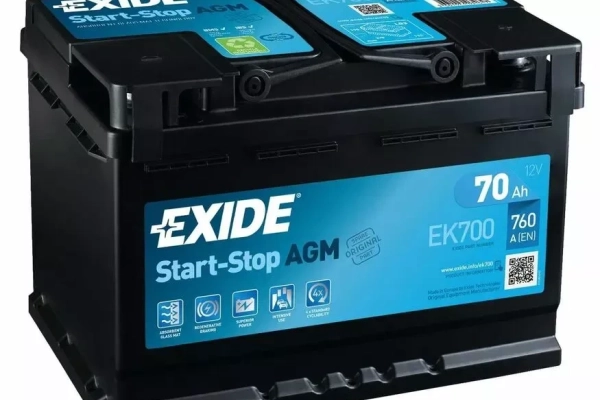 Ogłoszenie - Akumulator 70Ah 760A E EXIDE AGM START&STOP EK700 prawy plus - Mazowieckie - 640,00 zł