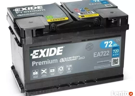 Ogłoszenie - Akumulator 72Ah 720A Exide Premium - Ruda Śląska - 379,00 zł