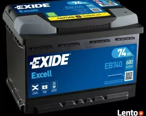 Ogłoszenie - Akumulator 74Ah 680A EN Exide Excell EB740 PRAWY PLUS - Mazowieckie - 359,00 zł
