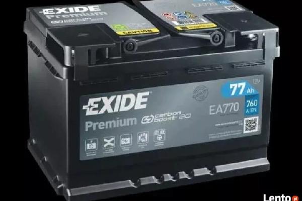 Ogłoszenie - Akumulator 77Ah 760A Exide Premium EA770 PRAWY PLUS - Mazowieckie - 389,00 zł