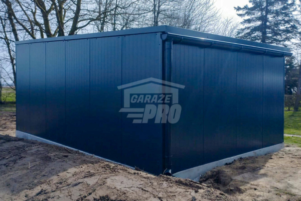 Ogłoszenie - Garaż płyta warstwowa 4x6  brama uchylna ocieplona - drzwi - okno - Antracyt  Dach spad w tył GP365 - Nowy Sącz - 35 500,00 zł