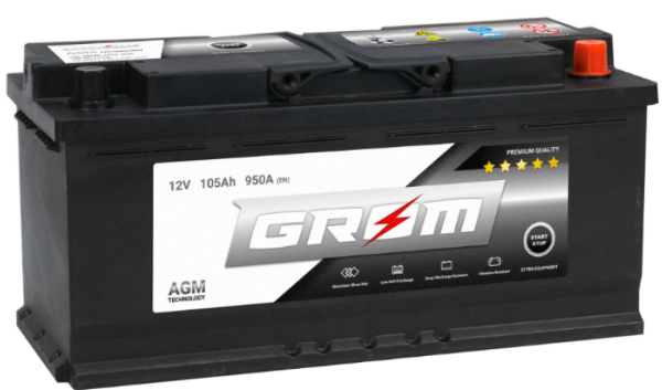 Ogłoszenie - Akumulator 105Ah 950A Grom Agm Start&Stop Prawy Plus - Kalisz - 960,00 zł