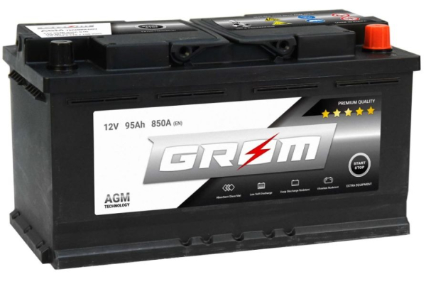 Ogłoszenie - Akumulator 95Ah 850A Grom Agm Start&Stop Prawy Plus - Kalisz - 860,00 zł