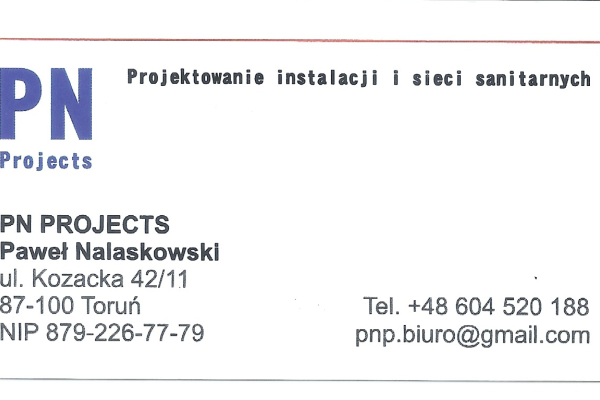 Ogłoszenie - Projekt wewnętrznych instalacji sanitarnych - Toruń