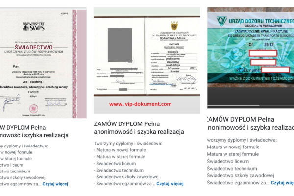 Ogłoszenie - Kupię dyplom magistra z wpisem, Kupię dyplom licencjat, Kupię dyplom ukończenia studiów - Grodków - 1 900,00 zł