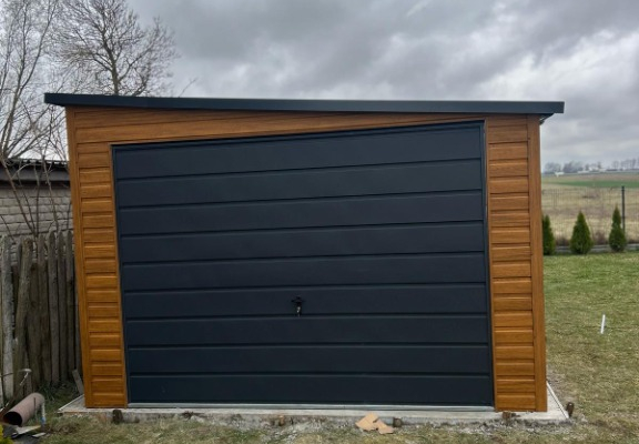 Ogłoszenie - Garaż Blaszany 3.5x5m spad na prawo złoty dąb + Grafit MAT PREMIUM - Piotrków Trybunalski - 7 000,00 zł