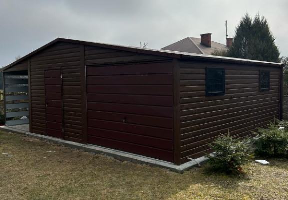 Ogłoszenie - Garaż Blaszany 6x5 + Wiata 2x5 Drewnopodobny Premium Dach Dwuspadowy - Jasło - 12 900,00 zł