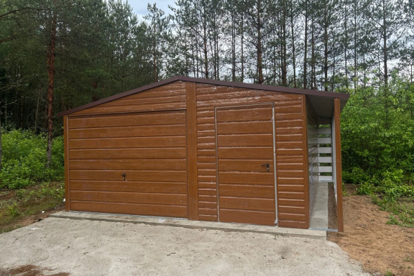 Ogłoszenie - Garaż Blaszany 5×5 + Wiata panelowa 0.5×5 Dach Dwuspadowy Złoty Dąb - Aleksandrów Kujawski - 9 100,00 zł