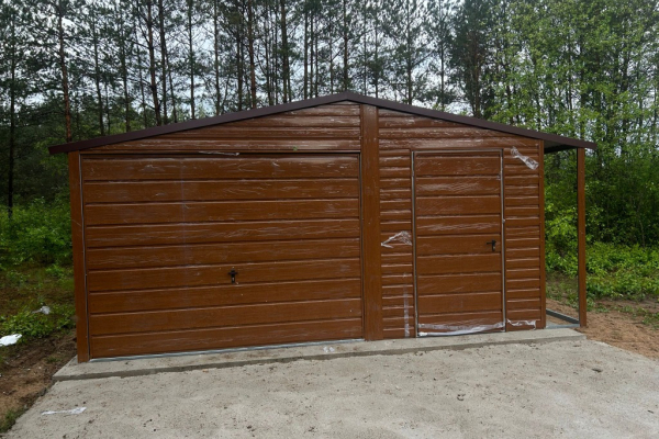 Ogłoszenie - Garaż Blaszany 5×5 + Wiata panelowa 0.5×5 Dach Dwuspadowy Złoty Dąb - Aleksandrów Kujawski - 9 100,00 zł