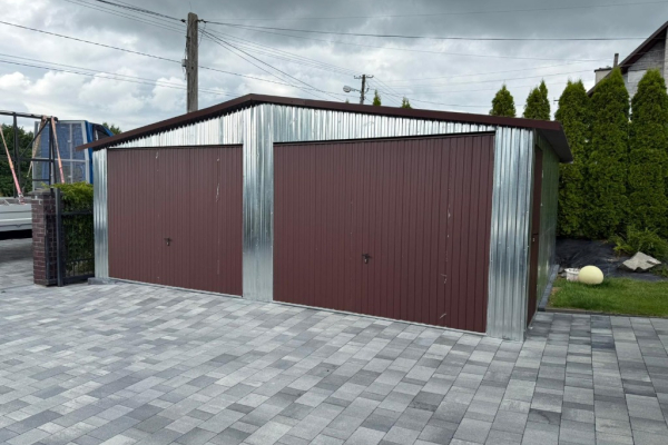 Ogłoszenie - Garaż blaszany 7×5 m dwuspadowy ocynk Ciemny Brąz montaż gratis - Mogilno - 9 200,00 zł