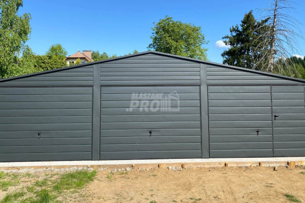 Ogłoszenie - Garaż blaszany 9x6m - 3x Brama - drzwi Antracyt Dach dwuspadowy GP556 - Oświęcim - 18 400,00 zł