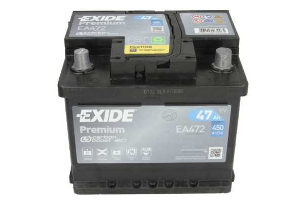 Ogłoszenie - Akumulator 47Ah 450A Exide Premium EA472 PRAWY PLUS - Bemowo - 278,00 zł