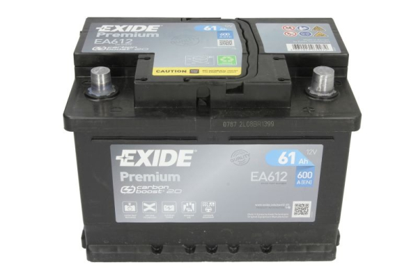 Ogłoszenie - Akumulator 61Ah 600A Exide Premium EA612 PRAWY PLUS - Bemowo - 319,00 zł