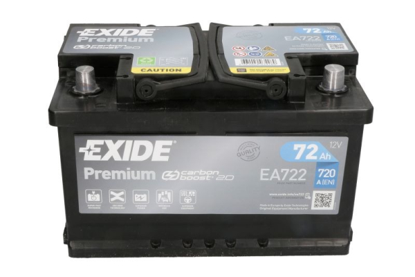 Ogłoszenie - Akumulator 72Ah 720A Exide Premium EA722 PRAWY PLUS - Bemowo - 379,00 zł