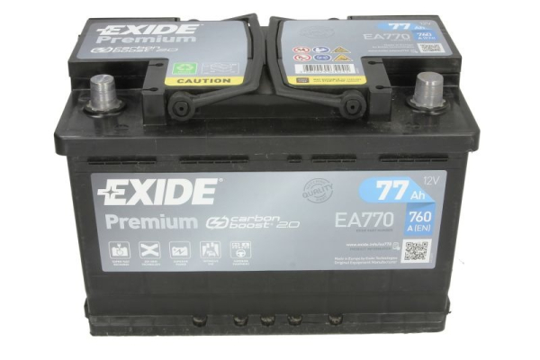 Ogłoszenie - Akumulator 77Ah 760A Exide Premium EA770 PRAWY PLUS - Bemowo - 389,00 zł