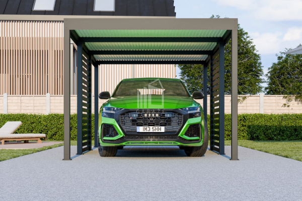 Ogłoszenie - CarPort PREMIUM - Wiata samochodowa 3x5 Antracyt Zabudowa - ID956 - Elbląg - 9 300,00 zł
