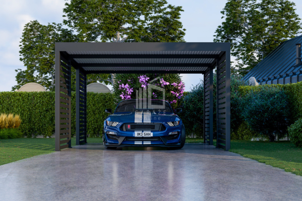 Ogłoszenie - CarPort PREMIUM - Wiata samochodowa 4x5 Antracyt Zabudowa - ID957 - Bełchatów - 11 390,00 zł