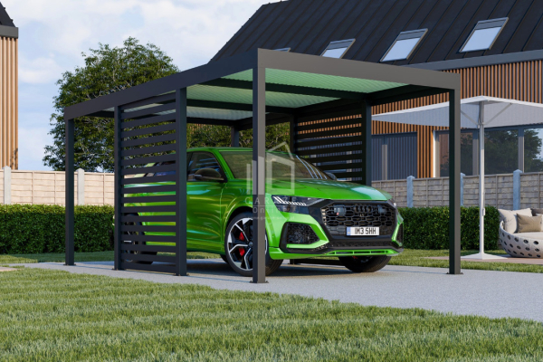 Ogłoszenie - CarPort PREMIUM - Wiata samochodowa 3x5 Antracyt Zabudowa - ID956 - Elbląg - 9 300,00 zł
