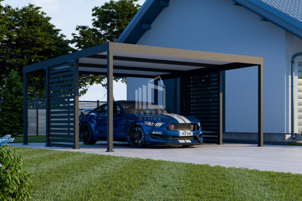 Ogłoszenie - CarPort PREMIUM - Wiata samochodowa 5x5 Antracyt Zabudowa - ID960 - Gdańsk - 11 790,00 zł