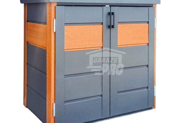 Ogłoszenie - Zabudowa koszy na śmieci wiata śmietnikowa obudowa kubłów 120x65x110 cm 2x120L antracyt + złoty dąb GP509 - Wągrowiec - 2 450,00 zł