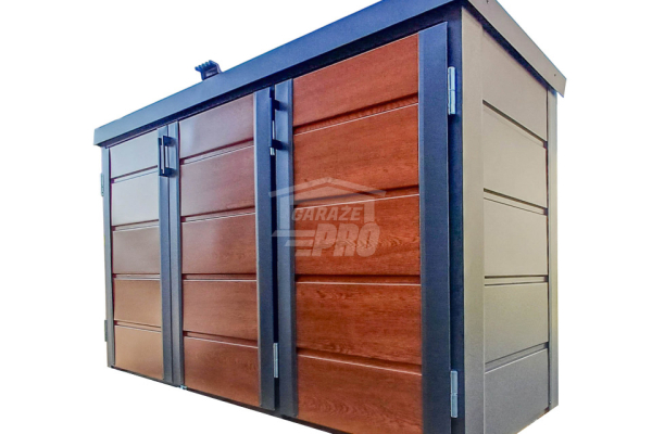 Ogłoszenie - Zabudowa koszy na śmieci wiata śmietnikowa obudowa kubłów 207x80x120 cm 3x240L Antracyt - Jasny Orzech GP511 - Września - 3 450,00 zł