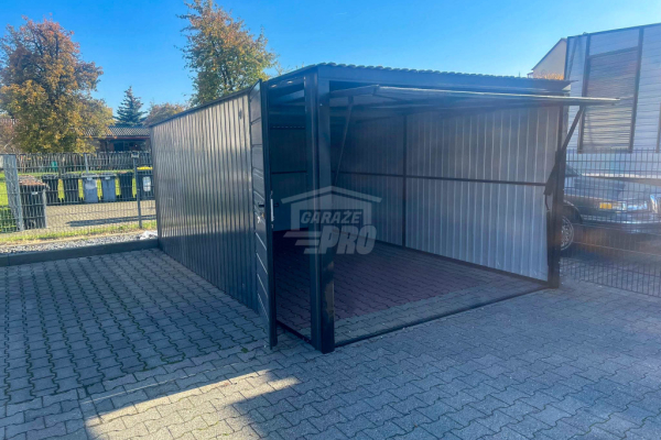 Ogłoszenie - Garaż blaszany 3x5m - Brama uchylna - drzwi - antracyt - dach spad w tył GP479 - Zakopane - 5 550,00 zł