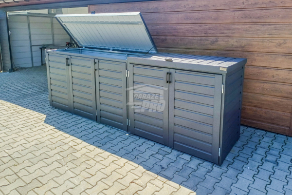 Ogłoszenie - Zabudowa koszy na śmieci wiata śmietnikowa obudowa kubłów 345x80x120 cm 5x240L antracyt GP514 - Szczecin - 6 490,00 zł