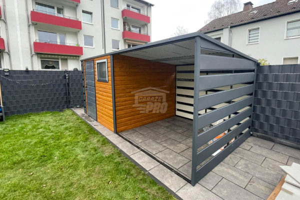 Ogłoszenie - Schowek Domek ogrodowy 2,5x2,5m + wiata 2,5m + wiata 0,3m Drzwi okno drewnopodobny - dach  GP526 - Międzyrzecz - 6 250,00 zł