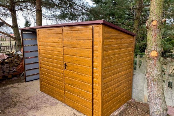 Ogłoszenie - Schowek - Domek Ogrodowy 2,5x2m + wiata 1m - Drzwi - Antracyt - dach spad w tył GP546 - Inowrocław - 4 150,00 zł
