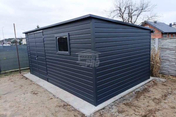 Ogłoszenie - Schowek - domek ogrodowy 5x3m - Brama dwuskrzydłowa - okno - antracyt - dach spad w tył GP517 - Jastrzębie-Zdrój - 5 450,00 zł