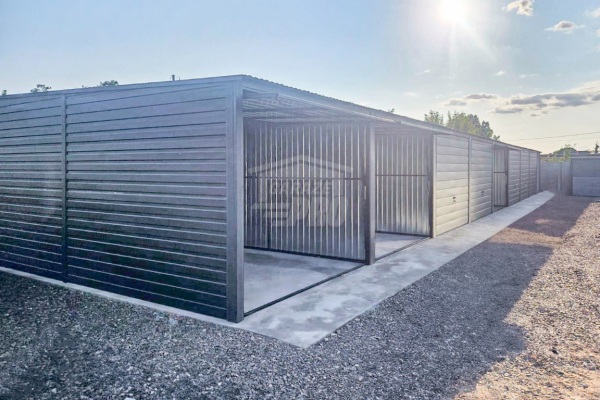 Ogłoszenie - Rząd garaży 24x5m + wiata 2m - 8x brama uchylna  - antracyt - dach spad w przód GP488 - Tarnów - 48 500,00 zł