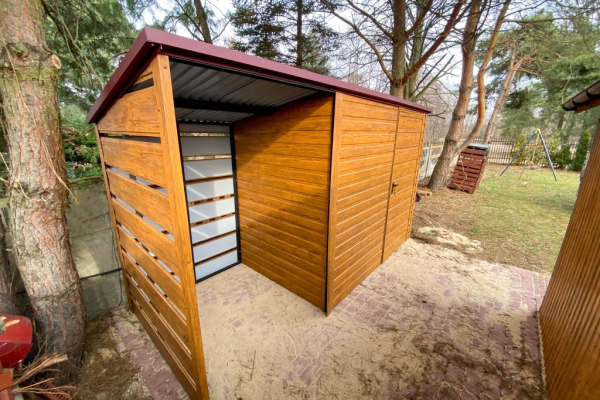 Ogłoszenie - Schowek - Domek Ogrodowy 2,5x2m + wiata 1m - Drzwi - Antracyt - dach spad w tył GP546 - Inowrocław - 4 150,00 zł