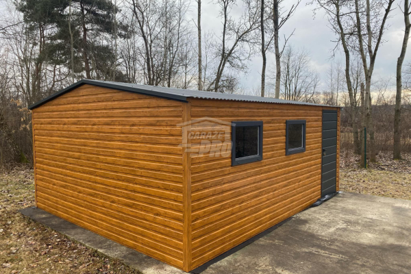 Ogłoszenie - Schowek - Domek Ogrodowy 5x6m - drzwi - 2x okno - jasny orzech - dach spad w tył GP561 - Przemyśl - 10 990,00 zł
