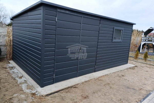 Ogłoszenie - Schowek - domek ogrodowy 5x3m - Brama dwuskrzydłowa - okno - antracyt - dach spad w tył GP517 - Jastrzębie-Zdrój - 5 450,00 zł