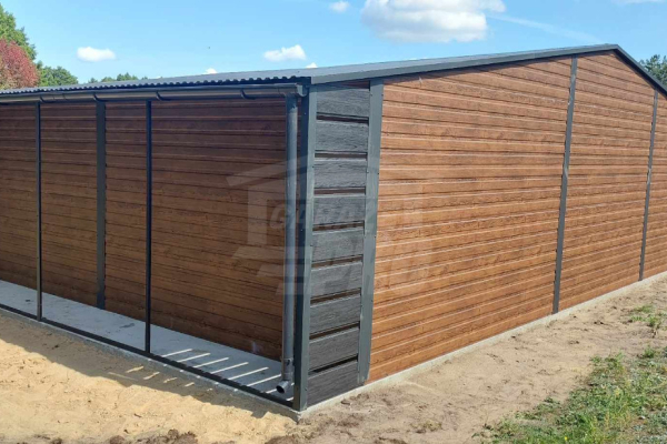 Ogłoszenie - Garaż blaszany 10x6m + wiata 1m 2x Brama uchylna 2x okno drzwi rynny dach  GP455 - Oświęcim - 24 890,00 zł
