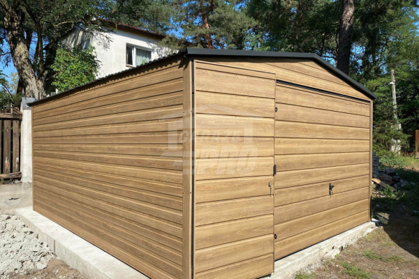 Ogłoszenie - Garaż Blaszany 4x5m - Brama uchylna - drzwi - Winchester - drewnopodobny - dach dwuspadowy GP453 - Przemyśl - 7 590,00 zł