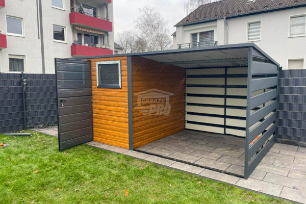 Ogłoszenie - Schowek Domek ogrodowy 2,5x2,5m + wiata 2,5m + wiata 0,3m Drzwi okno drewnopodobny - dach  GP526 - Międzyrzecz - 6 250,00 zł