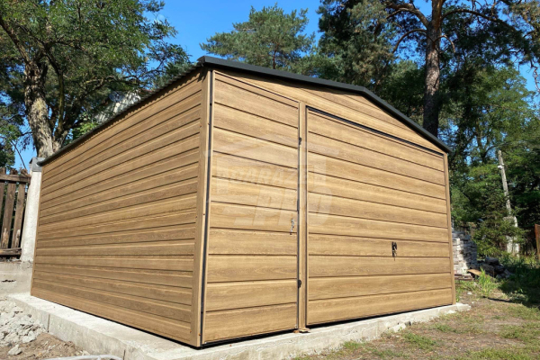 Ogłoszenie - Garaż Blaszany 4x5m - Brama uchylna - drzwi - Winchester - drewnopodobny - dach dwuspadowy GP453 - Przemyśl - 7 590,00 zł