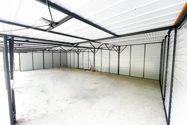 Ogłoszenie - Rząd garaży Garaż blaszany 12x6m 4x brama uchylna drzwi  drewnopodobny dach spad w przód  GP482 - Kalisz - 25 950,00 zł