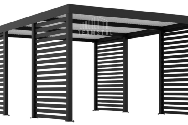 Ogłoszenie - CarPort PREMIUM - Wiata samochodowa 4x5 Antracyt Zabudowa - TS1040 - Lubin - 11 390,00 zł