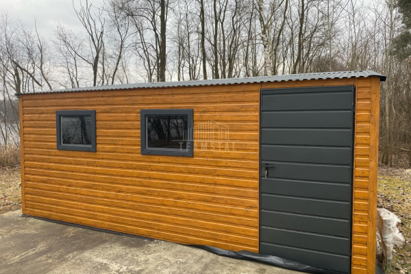 Ogłoszenie - Schowek - Domek Ogrodowy 5x6m - drzwi - 2x okno - jasny orzech - dach spad w tył TS1047 - Nowy Sącz - 11 990,00 zł