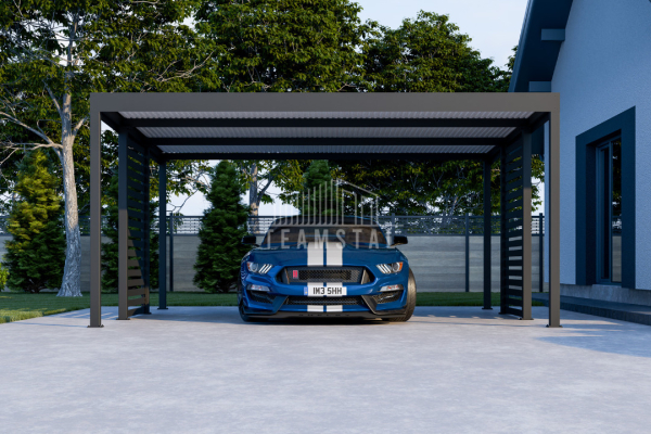 Ogłoszenie - CarPort PREMIUM - Wiata samochodowa 5x5 Antracyt Zabudowa - TS1043 - Jaworzno - 11 790,00 zł
