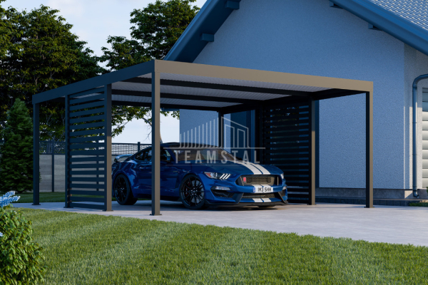 Ogłoszenie - CarPort PREMIUM - Wiata samochodowa 5x5 Antracyt Zabudowa - TS1043 - Jaworzno - 11 790,00 zł